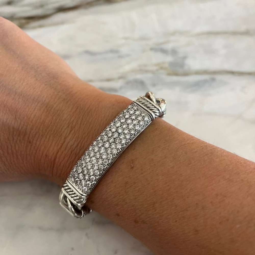 DAVID YURMAN MADISON ID WHITE DIAMOND BRACELET 8.5tcw